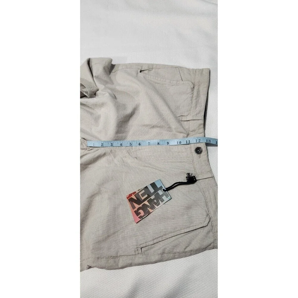 Hang Ten Shorts Size 36 Color Beige 100% Cotton With Pockets